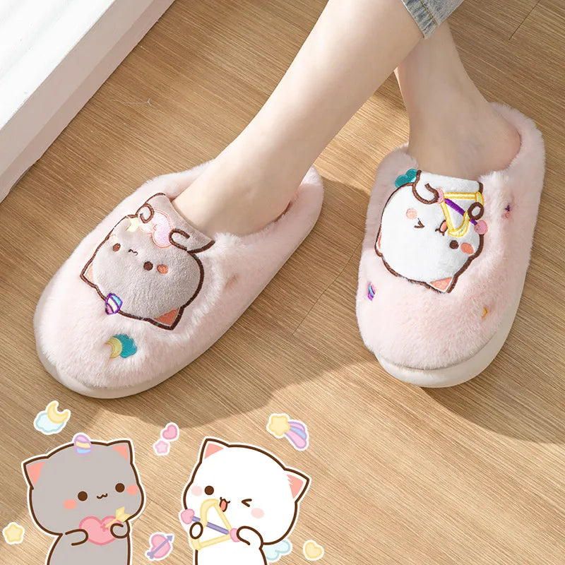  Bubu Dudu Bear Plush Slipper Cartoon Anime Winter Leisure Home Outdoor Anti Slip Thick Bottom Cotton Gift Leisure Shoes Gift
