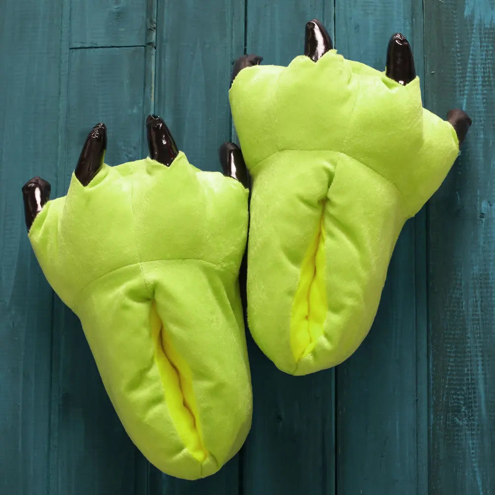 Winter Warm Soft Indoor Floor Slipper Women Men Shoes Paw Funny Animal Christmas Monster Claw Plush Home Onesie Shoes for Couple