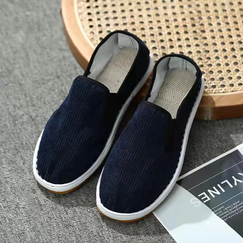 2025 New Summer Mesh Shoes Men Slip-On Flat Sapatos Hollow Out Comfortable Father Shoes Man Casual Moccasins Basic Espadrille