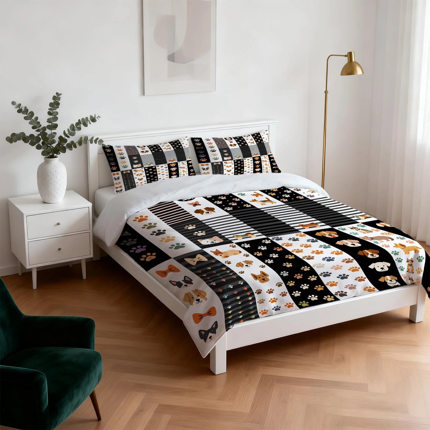 "Euphoria" Season 3 - Dog Print Duvet Cover Set, soft, skin-friendly, and comfortable, suitable for teenagers' bedrooms.