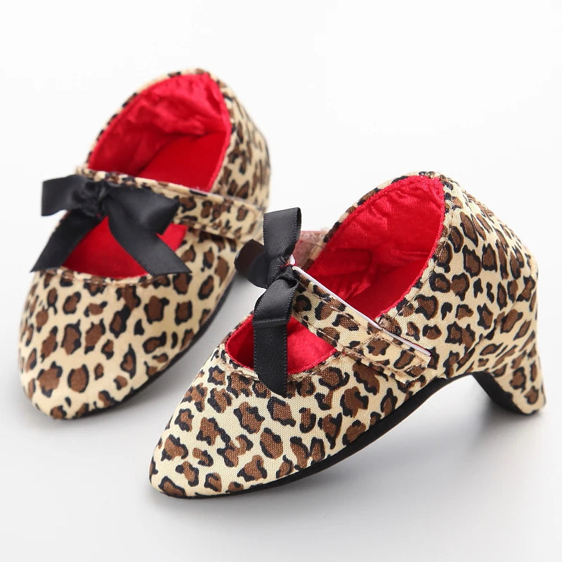 New spring And Autumn Baby Girls Non-slip Toddler Shoes Baby Girls Beautiful Bow High Heels Baby Girls High Heels Toddler Shoes