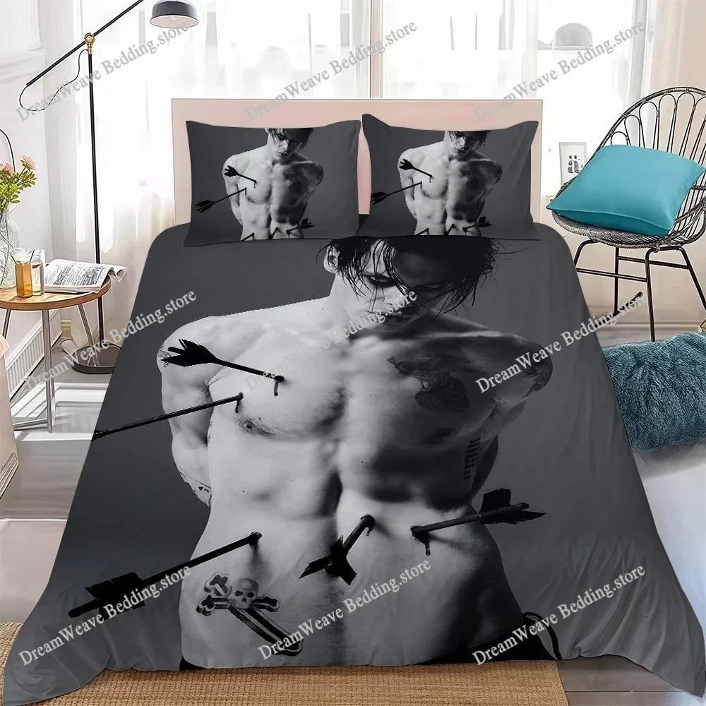 Hot Singer Y-Yungblud Idols Duvet Cover Set Home Style Bedding Soft Laundry Cotton Bed Student Dormitory Gift