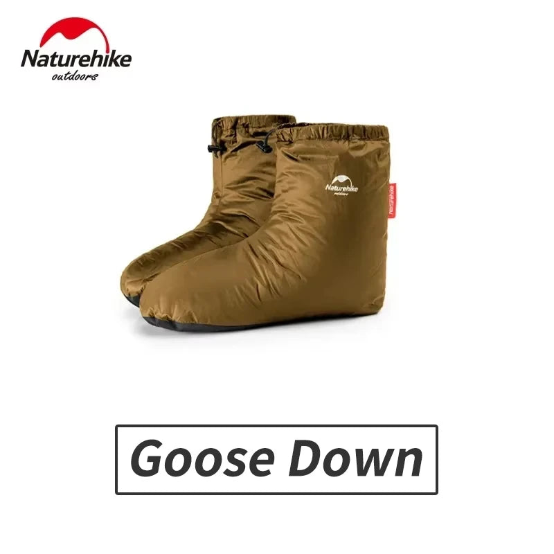 Naturehike Duck Goose Down Foot Cover Camping Hiking Winter Warm 0~-15℃ 650 700FP Slipper Boots Waterproof Shoe Sock Ultralight