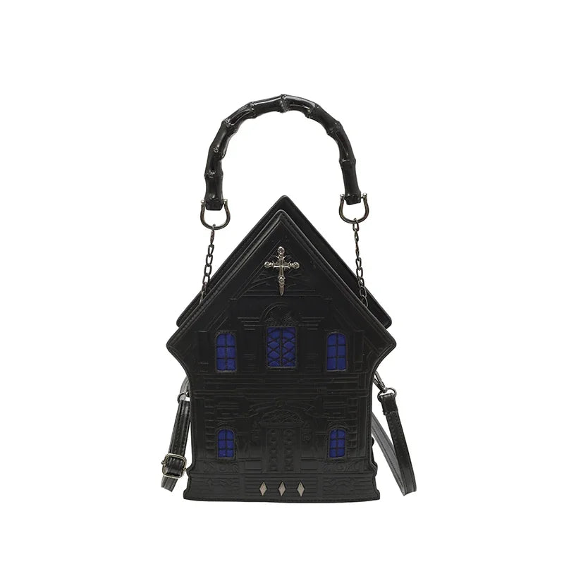 Nova Bolsa Tiracolo Criativa Tridimensional em Forma de Casa para Mulheres Estilo Punk Bolsas de Ombro Personalizadas para Mulheres Estilo Pop QUENTE