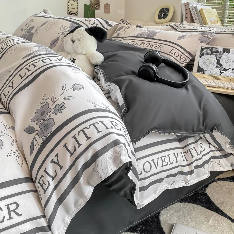 Vintage Floral Duvet Cover Set, 3pcs Botanical Bedding Garden Style Flowers Reversible Comforter Covers Luxury Soft Breathable