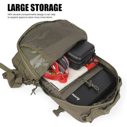LQARMY Pequena Mochila Tática de Viagem Impermeável para Exterior, Saco de Desporto e Campismo com Sistema Molle para Trekking, Pesca e Caça