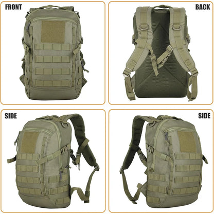 LQARMY Pequena Mochila Tática de Viagem Impermeável para Exterior, Saco de Desporto e Campismo com Sistema Molle para Trekking, Pesca e Caça