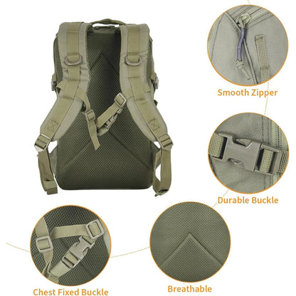 LQARMY Pequena Mochila Tática de Viagem Impermeável para Exterior, Saco de Desporto e Campismo com Sistema Molle para Trekking, Pesca e Caça