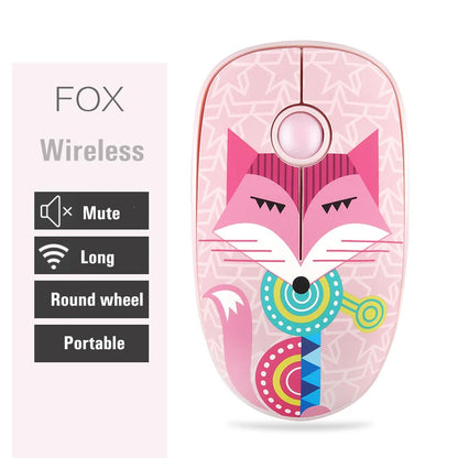 laptop wireless mouse mute  cute cartoon Office Games unlimited family mouse