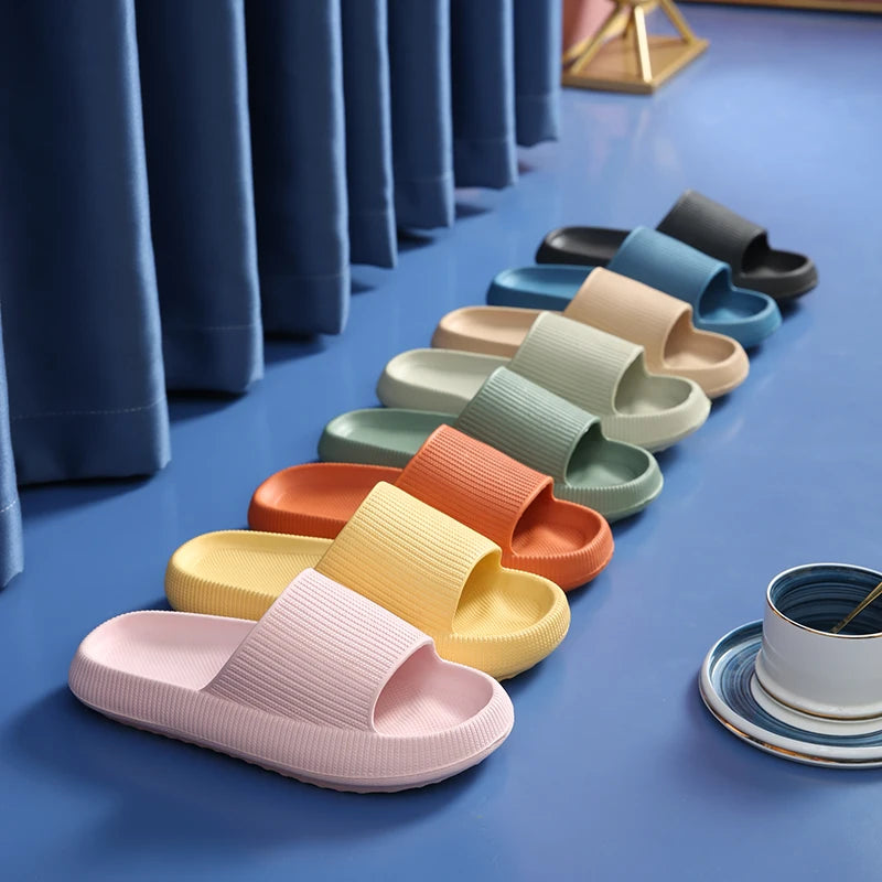 Cloud Slippers Women Indoor Bathroom Slides Soft EVA Anti-Slip Home Floor Slides Ladies Summer Shoes