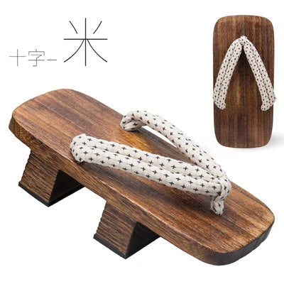 WHOHOLL Cosplay Japanese Samurai Shoes Wood Clogs Summer Slipper Man Women Flip Flops Geta Two Teeth Platform Flat Shoes