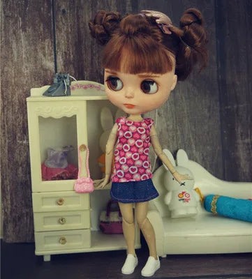 1/6 Doll Dresses For Blythy Jenny Doll Sweetpie Luxury Dress Fashion Doll Clothes For Licca Doll Kids Toy