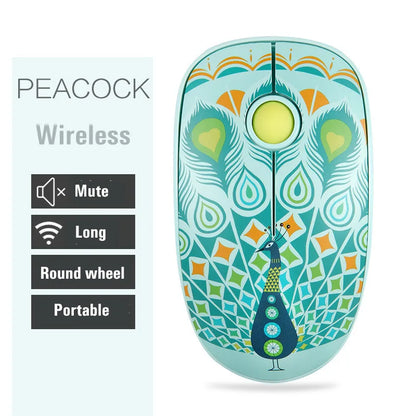 laptop wireless mouse mute  cute cartoon Office Games unlimited family mouse