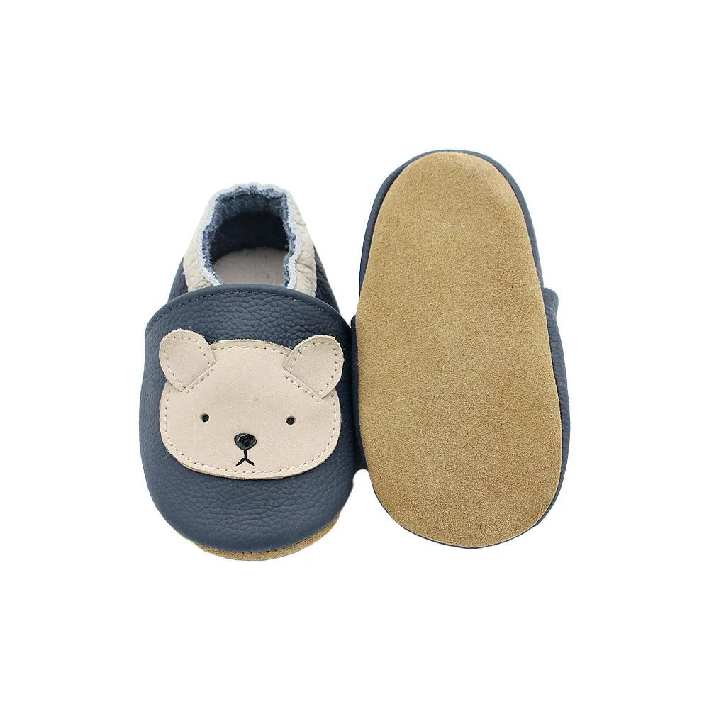 Sapatos de Berço Casuais de Couro para Bebé para Primeiros Passos Criança Menina Menino Recém-nascido Andadores Educativos Crianças Ténis de Animais