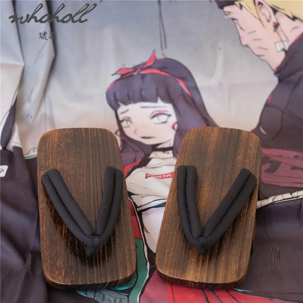 WHOHOLL Cosplay Japanese Samurai Shoes Wood Clogs Summer Slipper Man Women Flip Flops Geta Two Teeth Platform Flat Shoes