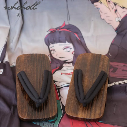 WHOHOLL Cosplay Japanese Samurai Shoes Wood Clogs Summer Slipper Man Women Flip Flops Geta Two Teeth Platform Flat Shoes