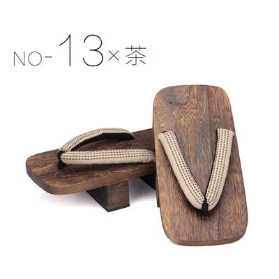 WHOHOLL Cosplay Japanese Samurai Shoes Wood Clogs Summer Slipper Man Women Flip Flops Geta Two Teeth Platform Flat Shoes