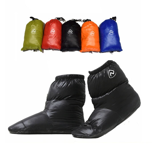 Winter Thermal 90% White Goose Down Slipper Booties Warm Socks Shoe Foot Warmer Cover For  Bed Camping Sleeping Bag Tent