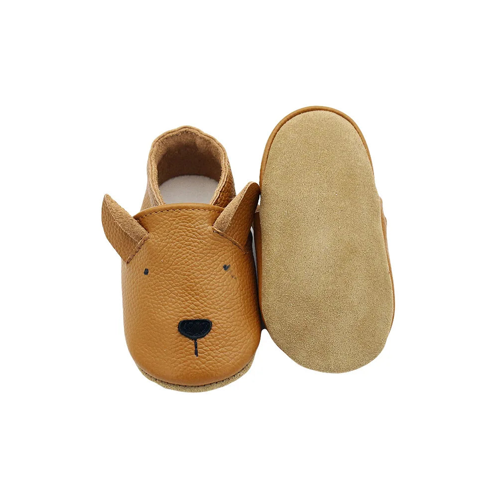 Sapatos de Berço Casuais de Couro para Bebé para Primeiros Passos Criança Menina Menino Recém-nascido Andadores Educativos Crianças Ténis de Animais