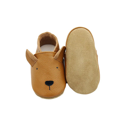 Sapatos de Berço Casuais de Couro para Bebé para Primeiros Passos Criança Menina Menino Recém-nascido Andadores Educativos Crianças Ténis de Animais