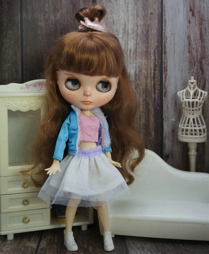 1/6 Doll Dresses For Blythy Jenny Doll Sweetpie Luxury Dress Fashion Doll Clothes For Licca Doll Kids Toy