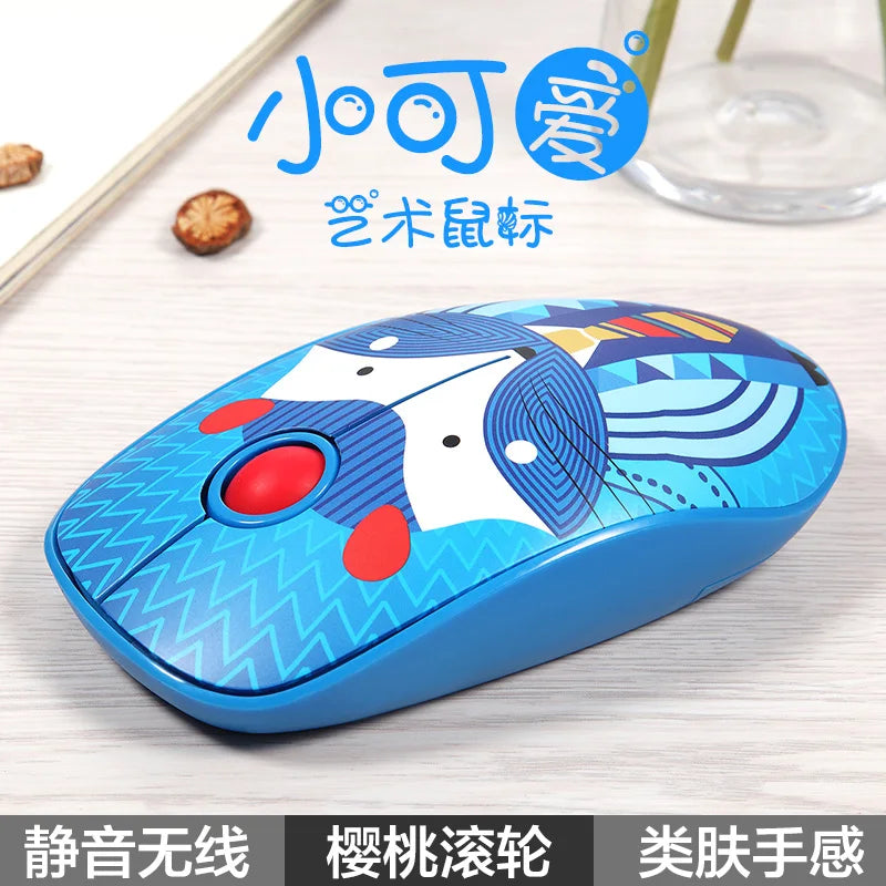 laptop wireless mouse mute  cute cartoon Office Games unlimited family mouse