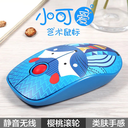 laptop wireless mouse mute  cute cartoon Office Games unlimited family mouse