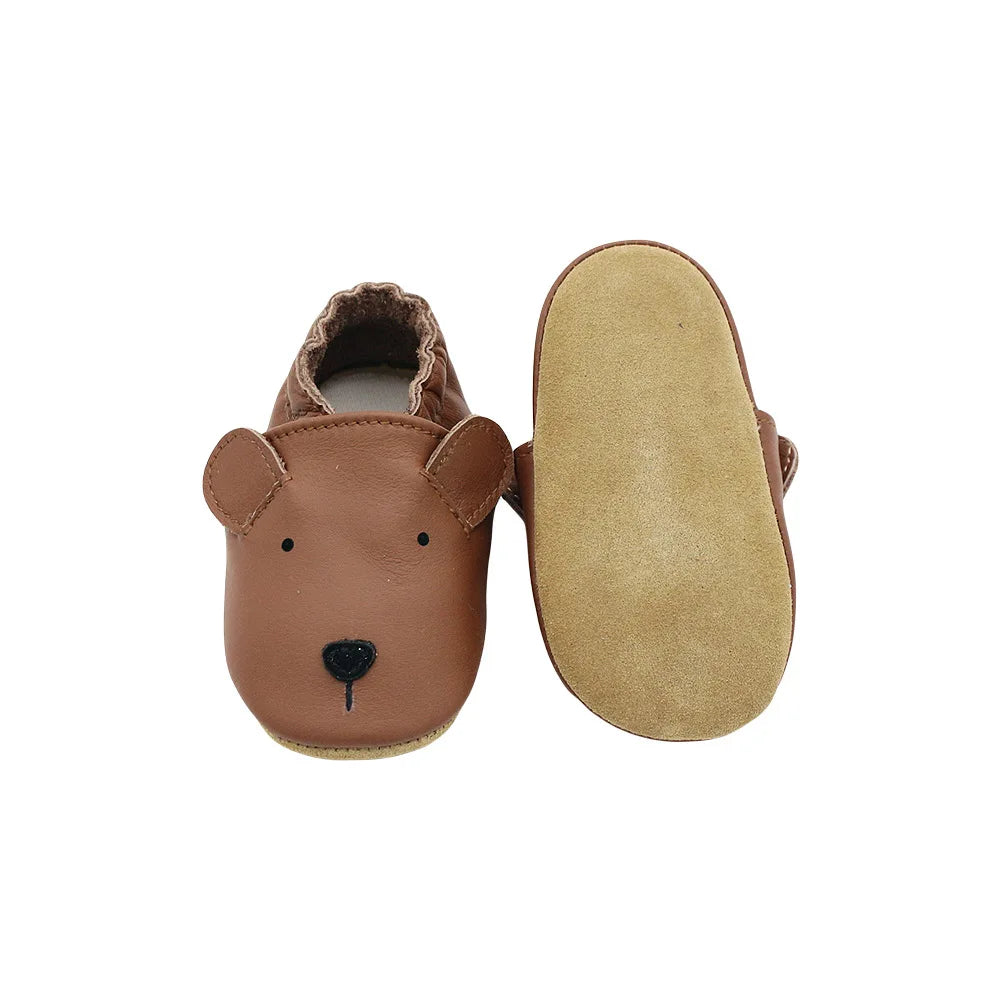 Sapatos de Berço Casuais de Couro para Bebé para Primeiros Passos Criança Menina Menino Recém-nascido Andadores Educativos Crianças Ténis de Animais