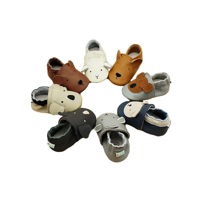 Sapatos de Berço Casuais de Couro para Bebé para Primeiros Passos Criança Menina Menino Recém-nascido Andadores Educativos Crianças Ténis de Animais