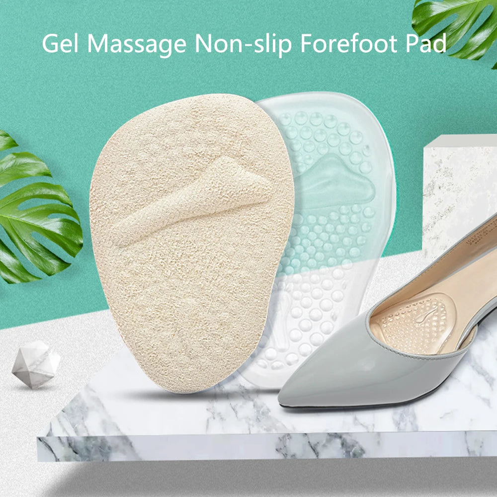 Silicone Gel Insoles for Women Shoes High Heels Sandals Non-slip Foot Pain Relief Half Sole Pads Insert Forefoot Cushion Insole