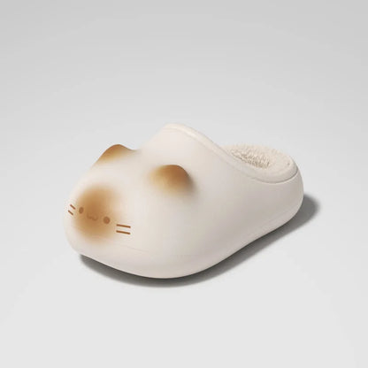 Ultra Light Plush Cotton Slippers Outdoor Home Waterproof Warm Couple Shoes Autumn and Winter Non-slip Bottom Cats Paws Slipper