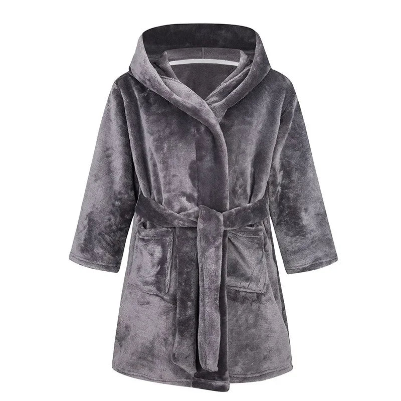 Winter Christmas Bath Robe For Girls Pajamas Animal Hooded Robes Children Dressing Gown Boys Sleepwear Kids Bathrobe 6 8 10 12Y
