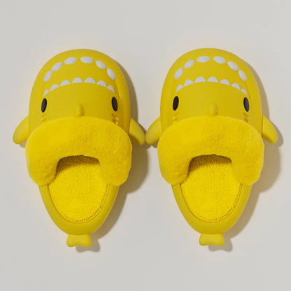 New Waterproof Plush Boys Girls Shoes Toddler Baby Winter Kids Slippers Shark Slides Indoor Winter Men's Shark Cotton Slipper