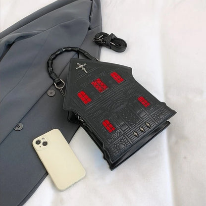 Nova Bolsa Tiracolo Criativa Tridimensional em Forma de Casa para Mulheres Estilo Punk Bolsas de Ombro Personalizadas para Mulheres Estilo Pop QUENTE