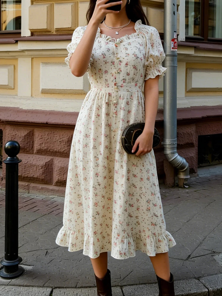 Elegante Vestido de Verão para Mulher em Algodão 100% Vintage Leve Midi Vestidos Muçulmanos Bonitos Longo Casual Vestido Branco para Mulher 2026