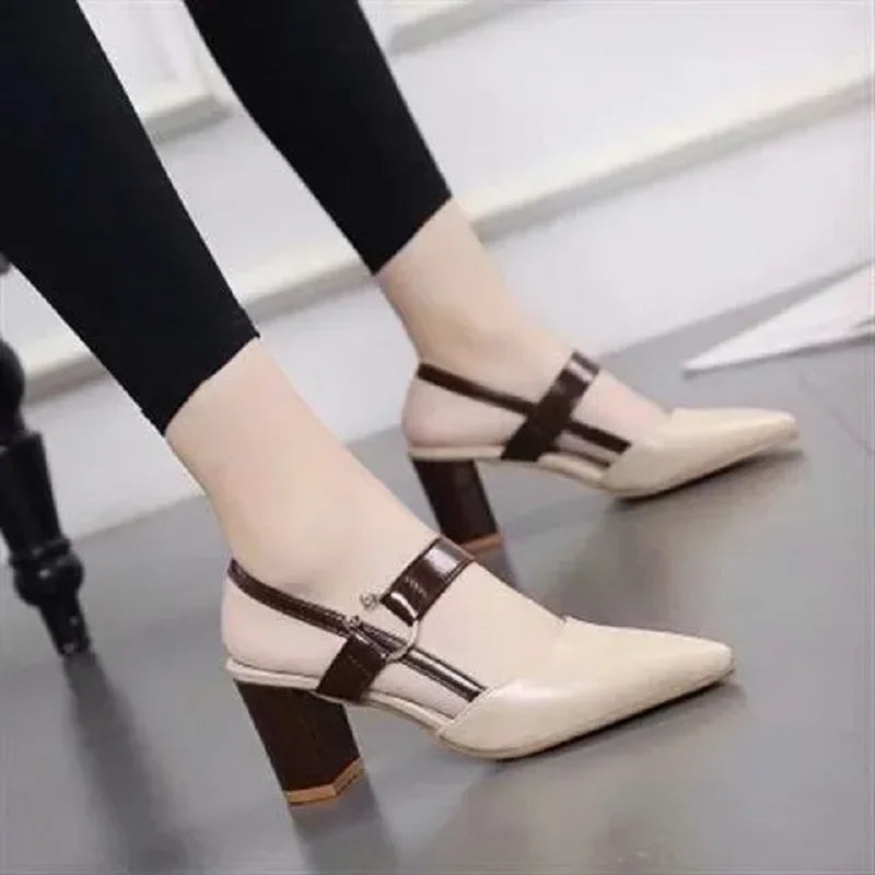 Cresfimix sapatos femininas lady fashion white patent leather elegant high quality square heel shoes for office hotel work ba430
