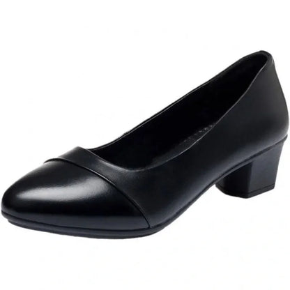 sapatos femininas women cute round toe spring light weight slip on square heel shoes for office lady casual hotel work shoe a408