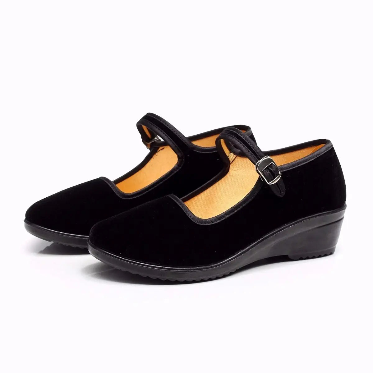 Sapatos Femininos Leves e Confortáveis Pretos de Ballet Rasos para Dança Senhora Sapatos Casuais para Casa e Rua Confortáveis A102