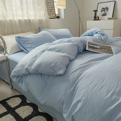 Fashion Dark Gray Duvet Cover Sets Brushed Quilt Covers Single Double Queen Bedding Sets Pillowcase Boys Solid Comforter Cover