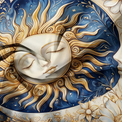 3pcs Duvet Cover Set (1 Duvet Cover + 2 Pillowcases), Featuring High-Definition Printed Golden Sun, And Planets Home Or Dorm Use