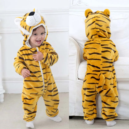 Toddler Boys Girls Kigurumi Pajamas 0-4 Years Children Sleepwear Winter Baby Rompers Infant Flannel Warm Clothes Animal Onesies