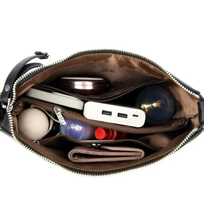 Bolsas de Ombro de Couro Macio Genuíno para Mulher, Bolsas de Luxo de Designer, Bolsas a Tiracolo para Mulher, Bolsas Casuais, Saco de Mensageiro, Saco de Deslocamento