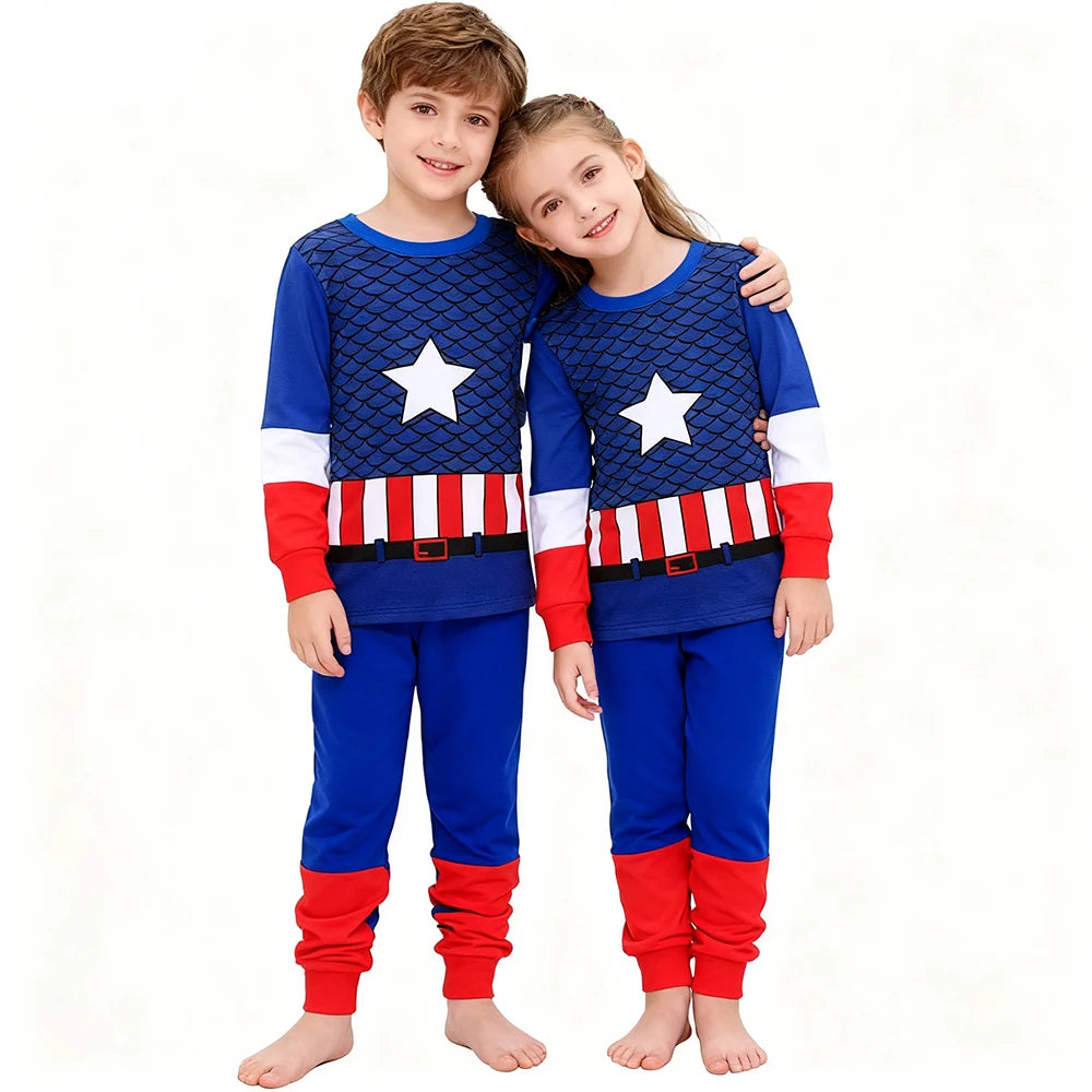 100 Cotton Boys Pajamas Super Hero Kids Pyjamas Children Sleepwear Toddler Baby Nightwear Pijamas Homewear