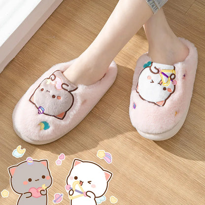  Bubu Dudu Bear Plush Slipper Cartoon Anime Winter Leisure Home Outdoor Anti Slip Thick Bottom Cotton Gift Leisure Shoes Gift