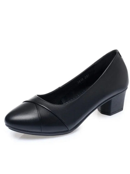 Sapatos de mulher de bico redondo bonitos, para uso diário, calçado preto, sapatos casuais pretos de senhora, de conforto, para escritório, carreira, trabalho, sapatos b411