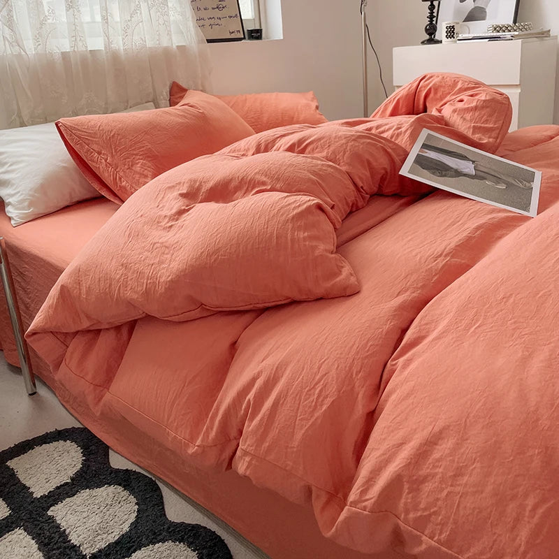 Fashion Dark Gray Duvet Cover Sets Brushed Quilt Covers Single Double Queen Bedding Sets Pillowcase Boys Solid Comforter Cover