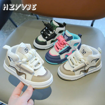 Sapatilhas Desportivas Novas de Primavera Outono para Criança, Sapatos de Tabuleiro Casuais para Menino, Sapatos de Corrida Dopamina da Moda de Cano Alto para Menina