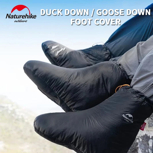 Naturehike Duck Goose Down Foot Cover Camping Hiking Winter Warm 0~-15℃ 650 700FP Slipper Boots Waterproof Shoe Sock Ultralight