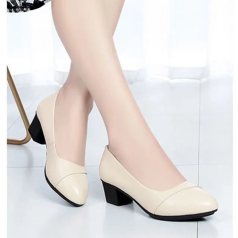 Sapatos de mulher de bico redondo bonitos, para uso diário, calçado preto, sapatos casuais pretos de senhora, de conforto, para escritório, carreira, trabalho, sapatos b411