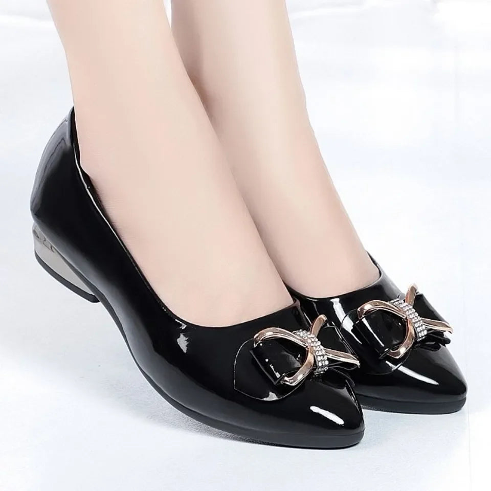 sapatos femininas women light weight elegant sky blue comfort slip on square heel shoes lady cute office career work shoes ea184